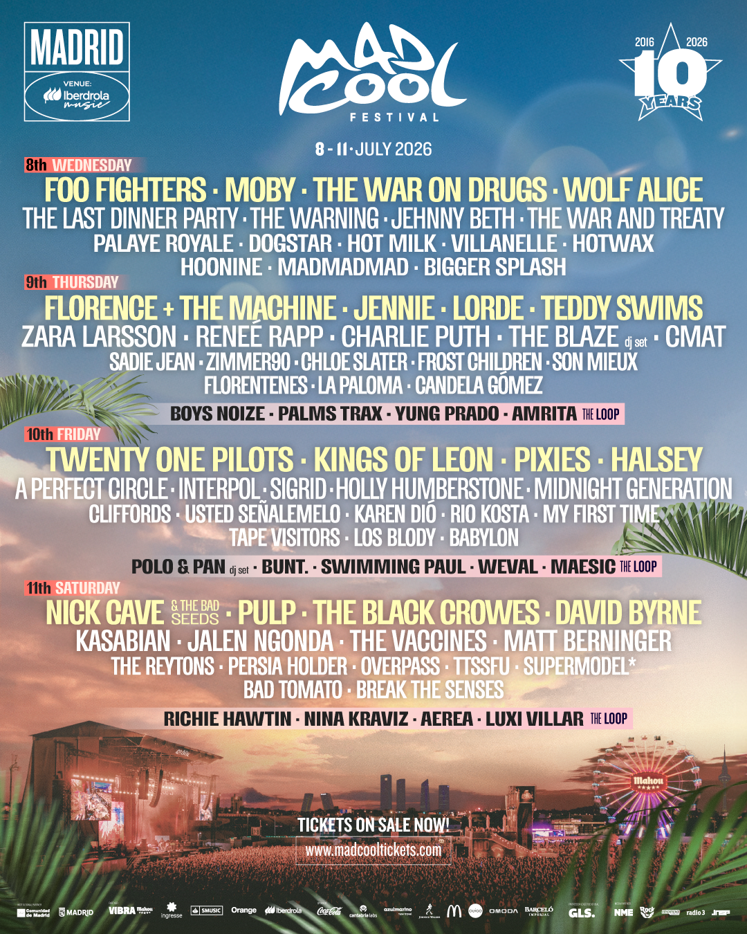 Mad Cool Festival 2026 festival artwork